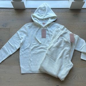 eberjey ivory recycled boucle sweatset (two pieces!)